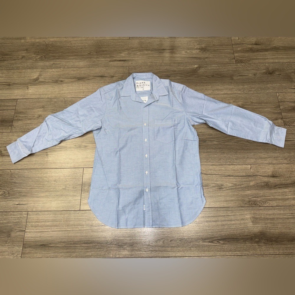 Frank & Eileen Boyfriend Cotton Button-Up Shirt Grey Oxfor NEW SZ M
